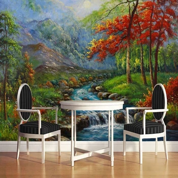 Európska Tečúcej Vody, Lesa, Krajiny Foto nástennú maľbu Pre Spálne, Obývacia Izba Gauč Pozadie Dekor Non-tkané 3D Tapety