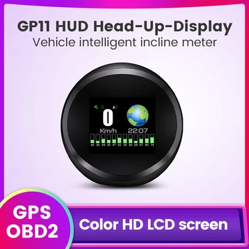 Farba HD LCD Displeja Auta GPS OBD2 Head Up Displej Otáčkomer Teplota Svahu Merač Digitálny Výstražné upozornenie na Všetky Auta