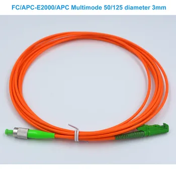 FC/APC-E2000/APC Multimode 50/125 priemerom 3 mm,3,5 m 7.5 m multimode jadro vlákna jumper FC na E2000 Vlákniny Patch Kábel jednovláknová