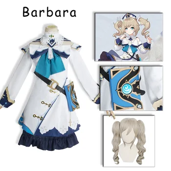 Genshin Vplyv Barbara Cosplay Kostým Cos Royal Sestra Celý Súbor Pôvodných Piatich Hviezd Halloween Parochňu Kostým 2022 Nové Anime Šaty