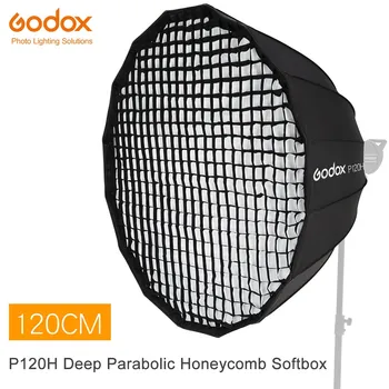 Godox Prenosné P120H 120 CM Hlboké Parabolic Honeycomb Mriežky Softbox Bowens Mount Studio Flash Reflektor Photo Studio Softbox