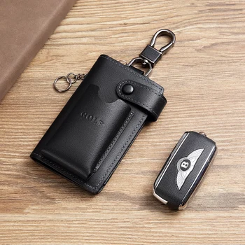 GOLF kožený multifunkčný kľúč, taška mini kompaktný, jednoduchý kľúč taška veľká kapacita mužov auto kľúč univerzálny