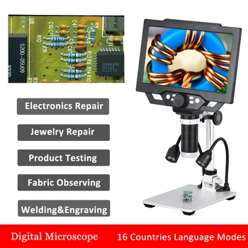 HD Digitálny Mikroskop Pre Elektroniku, Oprava 1-1600X Lupa Mikroskop 9