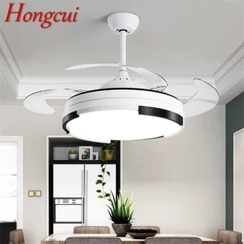 Hongcui Stropný Ventilátor So Svetlami, Diaľkové Ovládanie, 3 Farby LED Moderné Dekoratívne Pre Obývacia Izba, Jedáleň, Spálňa Reštaurácia