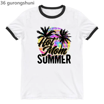 Horúce Mama Letné Beach dámske Tričko Módne Retro Tričko Femme Lete Voľný čas Camiseta Mujer Tričko Tumblr Topy Tee veľkoobchod