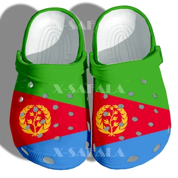 Hrdý Eritrejsko erb Vlajka 3D Tlač Muži Ženy Klasické Dreváky Papuče Topánky EVA Ligtweight Sandále Letné Beach Vonkajšie-2