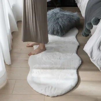 IN populárne slonovinová farba Umelého zajaca kožušiny koberec 60*180 cm , domáce dekorácie mäkké gauč deku , kožušiny dekorácie koberec