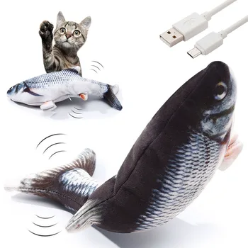 Interaktívnych Hračiek pre Mačky USB Nabíjačka Simulované Ryby Pohybujúce sa Elektrické Floppy Ryby Catnip Cat Hračka Šteňa Mačka Žuť Skus Hračky domáce zvieratá