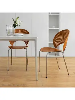 Jedálenské stoličky svetlo luxusné high-end moderný minimalistický domov shell stoličky venuša stoličky dizajnér kovaného železa make-up stolička, operadlo