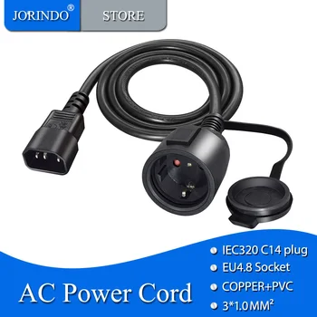 JORINDO 2M/6.56 FT IEC320 C14 do EU4.8 MM výkon predlžovací kábel, nemecký štandard napájacieho konverzný kábel s vodotesný kryt