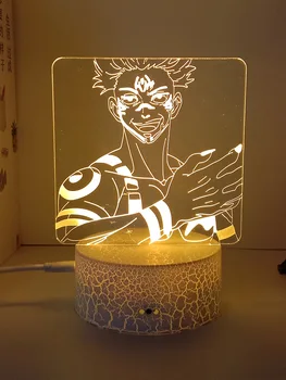 Jujutsu Kaisen ryomen sukuna 3d led lampa pre spálne manga nočné osvetlenie, anime, akčné figúrky, Dekorácie lampara noche dormitorio