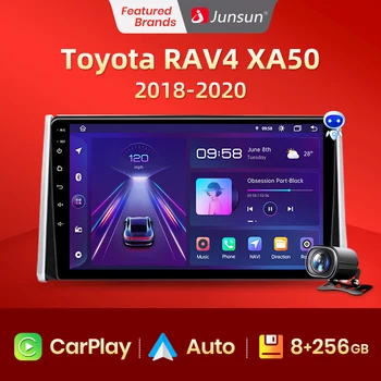 Junsun V1 AI Voice Bezdrôtová CarPlay Android, Auto Radio Na Toyota RAV4 XA50 2018 - 2020 4G Auto Multimédiá GPS 2din autoradio