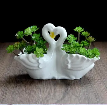 Keramické Swan Kvetináče Veľkoobchod Malých Záhradníckych Tvorivé Kvetináče Jednoduché Výdatný Kvetináče Stôl Hrniec