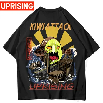 Kiwi tlačiť T-shirt krátkym rukávom pánske punk hip-hop, street pôvodnú veľkosť osobnosti lokomotíva veľké tlač