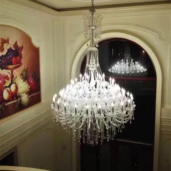 Klasické Luxusné Krištáľový Luster Osvetlenie Veľkých Dlho, Konferenčná Sála Cirkvi Tradičné, Moderné Závesné Svietidlo Stropné Foyer