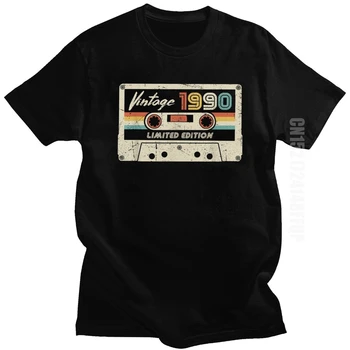 Klasický Retro Vyrobené V roku 1990 T Shirt Mužov 30. Narodeninám Retro Kazeta Tričko Bavlna Tee Tričko Výročie Topy Pre Manžela