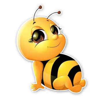 Kreatívne Cartoon Odolné Odtlačkový Roztomilý Úsmev Bee Auto Veľké Oči Nálepky Auto Zábavné DIY Dekorácie