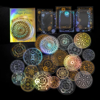 Kreatívne Mesiac Kruhu Astrolabe Dekoratívnych PVC Laser Nálepky Scrapbooking Štítok Denník Papiernictvo Telefón Umenie Vestník Plánovač