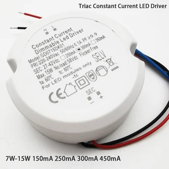Kruhové LED Triac Stmievanie Ovládač 27-42V Výstup 7-15W 150mA-450mA Triac Stmievateľné LED Driver Strop Downlight Bez Blikania Napájanie