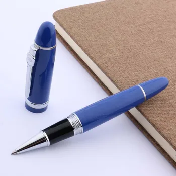 Krásne modré Lakované So Striebornou Obrubou 0,5 mm Roller guličkové Pero Na Propagáciu 159