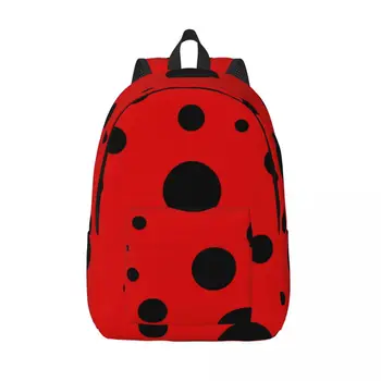 Laptop Backpack Jedinečný Červená Lienka Čierne Škvrny Školy Taška Odolná Študentský Batoh Chlapec Dievča Cestovná Taška