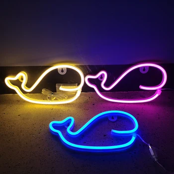 LED Dolphin Neónové Svetlo Prihláste sa Veľryba Neon USB Powered Nástenné Závesné Led, Neónové Svetlá pre herne, Spálne Strany Steny Výzdoba