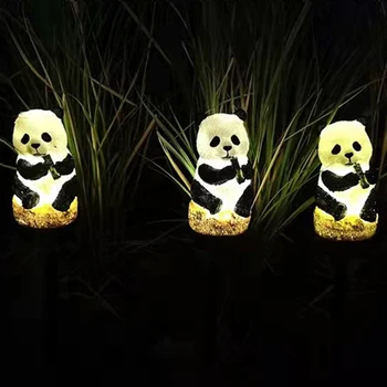LED Solárne Kosačky na Svetlo Živice Panda Vonkajšie LED Trávnik Lampy, Záhradné Dekorácie Nepremokavé Vianočné Osvetlenie Vonkajšie Solárne Lampy Príspevok