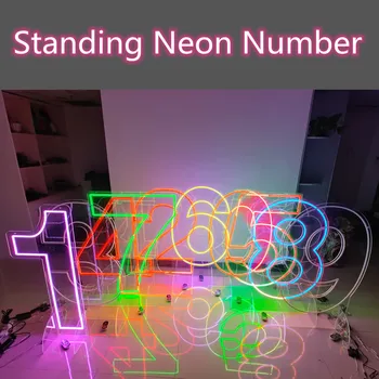 LED Stojan Neon Číslo Pary Narodeniny Anniversay Svadobné Udalosti, Dekorácie Poskytnúť Neon List Business Logo Vlastné Neónové Svetlo Prihlásiť