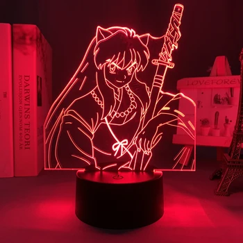 Led Svetlo Anime Inuyasha pre Deti Spálne Dekorácie Nočného Detí, Darček k Narodeninám Izba Dekor 3d Lampa Manga Inuyasha