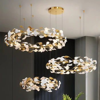 Led Tvorivé Keramické Prívesok Svetlá Luxusné Schodisko Luster Obývacia Izba Domova Kvet Dizajn Lampy Moderné Stropné Listry