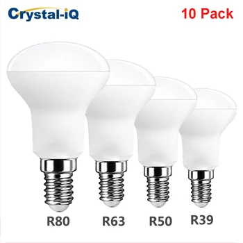 LED Žiarovky R39 R50 R63 R80 Žiadne Blikanie Dáždnik Stmievateľné Žiarovka AC85-265V E27 E14 Lampa Lampada Ampoule Pozornosti 110V 220V 10 Pack