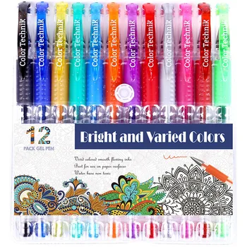 Lesk Pero, Glitter Gel Pen Set, 24/48/100 Neónové Farby Značky Perá pre Dospelých Coloring Book Doodle DIY Pohľadnice Maľovanie
