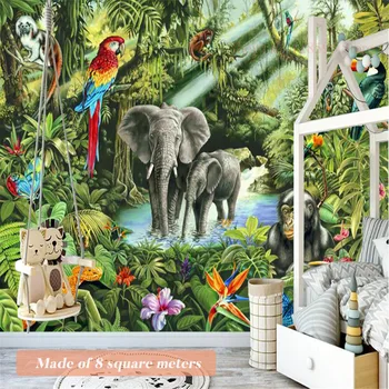 Lesné Zviera, Veľké Tapety Slon nástenná maľba Deti Ošetrovateľskej Izba Spálňa Pozadí na Stenu Plagát Domova Vlastná Veľkosť abstraktných