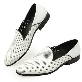 Letné Biele Priedušná Sandále Luxusné Muž Bežné Originálne Kožené Topánky pre Mužov Jazdy Nové Mokasíny Luxusné Muž Mimo Biele Topánky