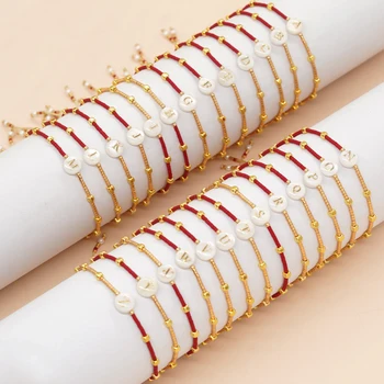 Letné Shell Miyuki Šperky A-Z Listov Kúzlo Handmade Náramky Módny Dizajn Darček pre Ženy Dospievajúce Dievča Priateľstvo Náramok