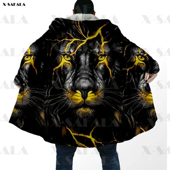 Lion King Vytlačené Hoodie Duffle Kabát S Kapucňou Deka Plášť Hrubé Bunda Bavlna Pulóvre Dunnes Kabát