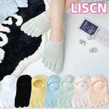 LISCN 2023 Jednoduché Tuhé Prst Ponožky Elastické Tenká Bavlna Nízky Rez Posádky Sox Pre Ženy, Mužov Domov Bielizeň Priedušná Vysokej Kvality