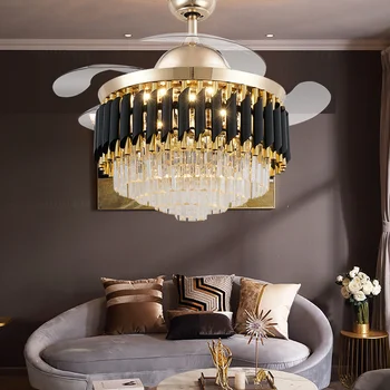 Lustre Svetlá Led Stropný Ventilátor Prívesok Lampa Umenie Moderné luxusné neviditeľné obývacia izba, jedáleň, spálňa variabilný frekvencie