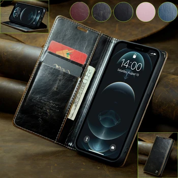 Magnetické Flip Peňaženky Prípade Karty Kryt Telefónu, Pre iPhone 15 14 13 12 11 Pro Max XR X XS Max 6 7 8 Plus SE Tenké Kožené Telefón Prípade