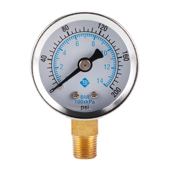 Mechanický tlakomer NPT 1/8 palca tlakomer na Vzduchu, Oleja, Vody Rozsah 0-200psi 0-14bar Vysokú Presnosť Meradla