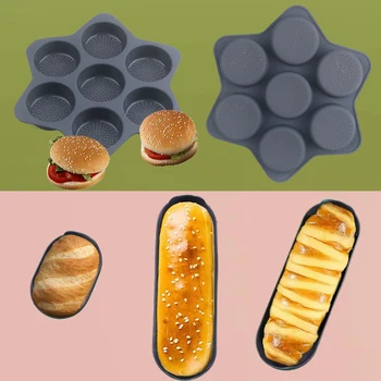 Meibum Non Stick Kuchyňa Pečenie Hamburger Buchta Silikónové Formy Hotdog Buchta Pan Potravinársky Chlieb Formy Bageta Pečenie Nástroje