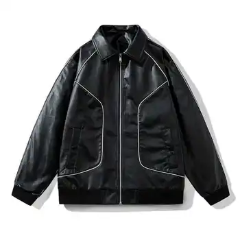Mens Varsity Jacket Vintage Závodné Motocykle Grafické Bomber Bundy Nadrozmerné Unisex Streetwear Prešívaný bunda Bomber Bunda