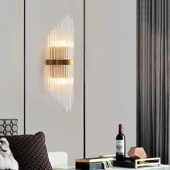 Moderné LED Nástenné svietidlo Crystal Severské Zlato Nástenné Svietidlo pre Spálne, Obývacia Jedáleň, Chodba Domova Vnútorné Osvetlenie Zariadenie