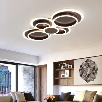 Moderné Zlato alebo Hnedé LED Stropné svietidlo 30W 78W 108W Akryl Jednoduché Stropné Svietidlo S Diaľkovým ovládaním Pre Obývacia Izba, Spálňa Domov