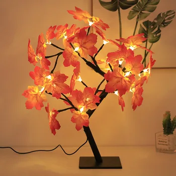 Moderný a Minimalistický Nové LED Strom Svetlo Čerešňový Kvet Ruže Osvetlenie Javorový List Lampa Vianočné Dekorácie USB Malé Nočné Svetlo
