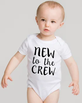 Móda NewbornNew Posádky List Tlač Kombinézu Baby Chlapci, Dievčatá Biele Letné Krátky Rukáv Bežné Sada O-Krku Oblečenie