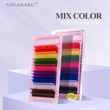 NAGARAKU Mix Farieb Mihalnice Maquiagem tvoria Vysoko Kvalitné Mäkké Prírodné a Syntetické Noriek Rainbow Rias Cilios 8 Farieb Mix
