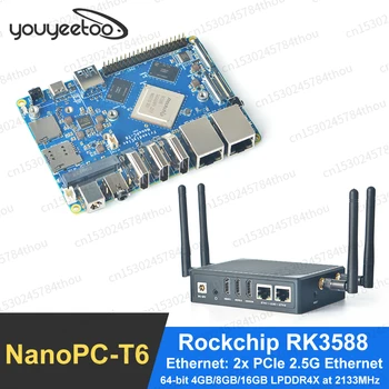 NanoPC T6 Vývoj Doska Rockchip RK3588 Dual PCIe 2,5 G Ethernet 16GB LPDDR4X Podporu Debian 11,Android 12,Ubuntu 22.04
