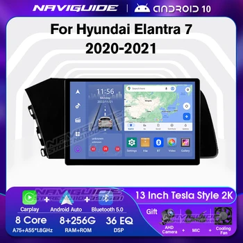 NAVIGUIDE 13inch 1920*1200P autorádia Pre Hyundai Elantra 7 2020 2021 Carplay Navigácie GPS Car Audio Video Prehrávač Multimediálnych súborov