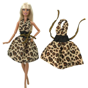 NK 1 Ks Bábika Sukne Módne Letné Oblečenie Mini Sexy Leopard Tlač Šaty Pre Barbie Šaty Bábiky Oblečenie, Príslušenstvo 287C 3X